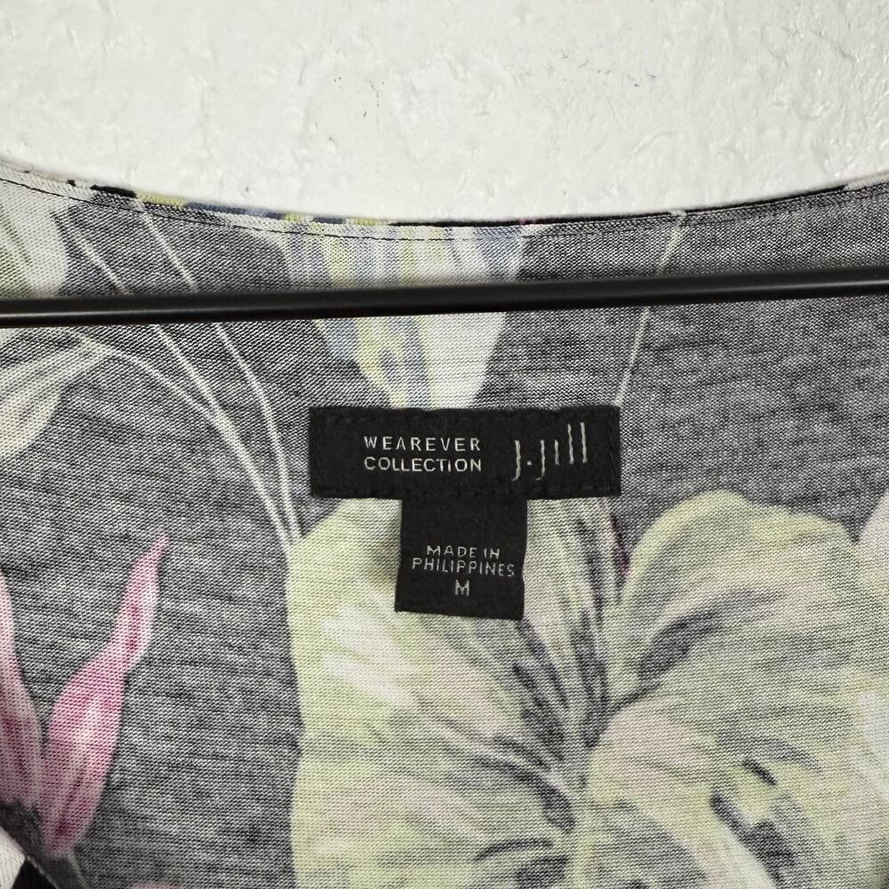 J.Jill Wearever Collection Tropical Floral Sleeveless V-neck Dress Size Medium - Picture 3 of 4